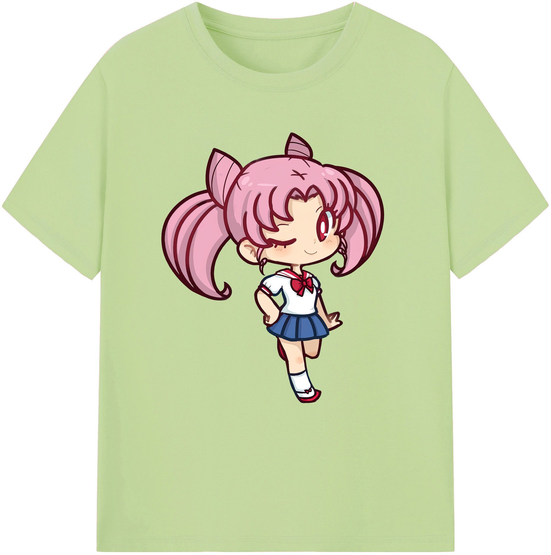 （画像用） 美少女戦士セーラームーン ちびうさ Sailor Moon Chibiusa Tsukino Usagi Small Lady Serenity 綿100％半袖Tシャツ（フロントプリント）